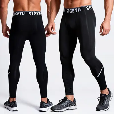 Men's Compression Tights, Elastic Quick-Dry Training Pants - 7