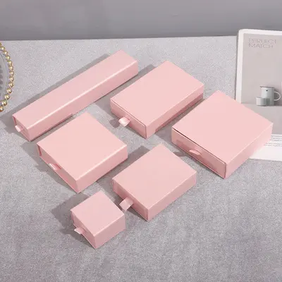 In Stock Wholesale Sales Terminal Jewelry Box Jewelry Packaging Box New Model LOGO Printed Drawer Box Jewelry Packaging Box - 12