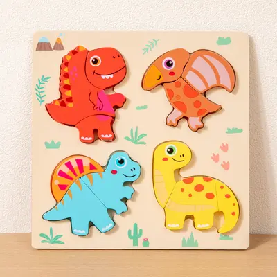 Children's Educational Puzzle Toy 3D Wooden Handle Board Age 3+ Montessori Teaching Aid Kindergarten Gift Early Learning Cross-border - 10