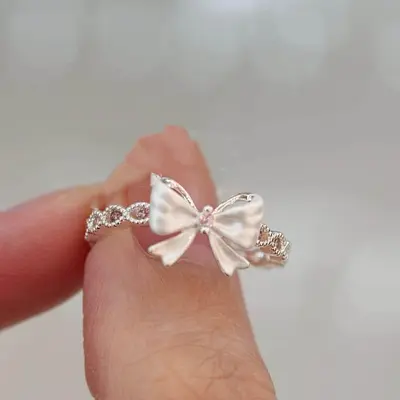 Silver Luxury Diamond Stackable Open Ring Women - 12