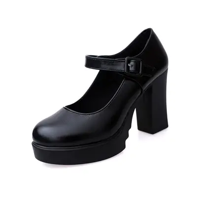 Women's Waterproof Chunky Heel Platform Work Shoes - 6