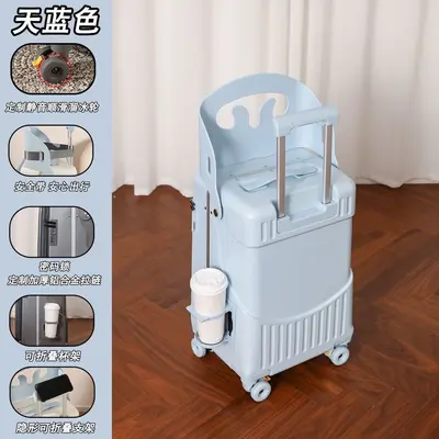 22 Inch Kids' Rolling Suitcase with Ride-On Seat for Parent and Child Travel - 9
