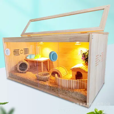 Solid Wood Quail Breeding Box with Double Door and Constant Temperature