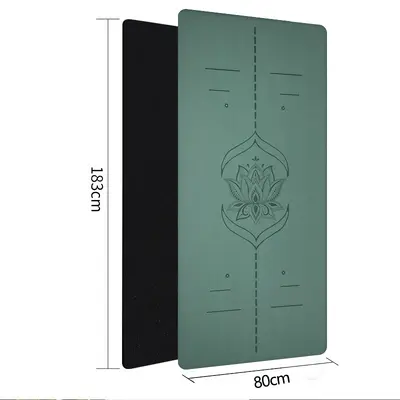Extra Wide 80 cm Matte Natural Rubber Yoga Mat, Non-Slip and Thickened - 4
