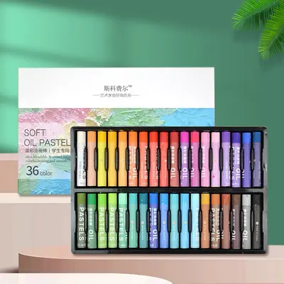 Oil pastel set, 48 colors, hard pastel pencils, washable