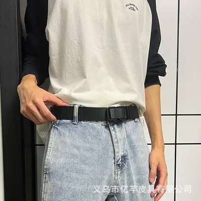 New automatic buckle fashion nylon belt for youth and students, military training special trousers belt, tactical belt for men and women
