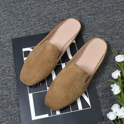 Women's Baotou Suede Heelless Mules, Plus Size 41-44