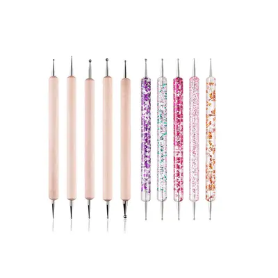 Holz-Punktierstift-Set 15-teilig, doppelseitig, für Nagelkunst