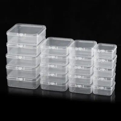 Plastic Storage Box Transparent Perler Bead Box PP Box Rectangular Small Jewelry Storage Box Small Square Box with Lid Jewelry Box
