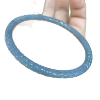 Natürlicher Typ-A-Jadeit-Armreif, Blau-Wasser, geschnitzt, Damen