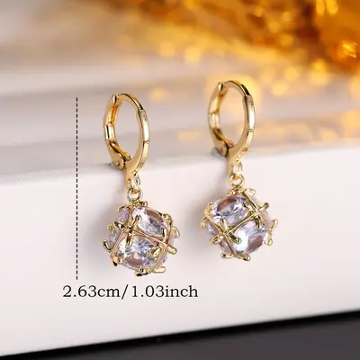 Zirconia women's earrings, luxury style, versatile - 3