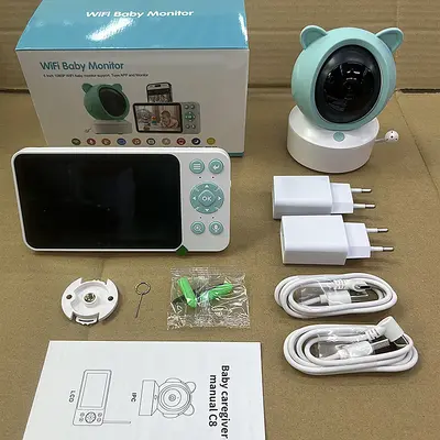 Tuya 5 İnç Çift Modlu Bebek Monitörü, Akıllı Telefondan Uzaktan İzleme - 5