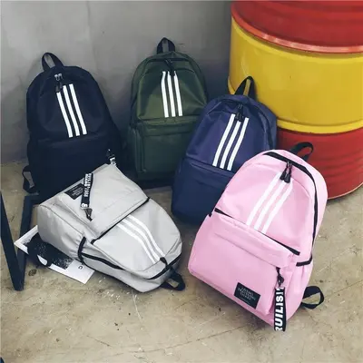 Schulrucksack, gestreiftes Design, großes Fassungsvermögen, unisex