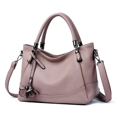 Women's Soft Leather Handbag, Large Capacity, Single Shoulder Strap - 12