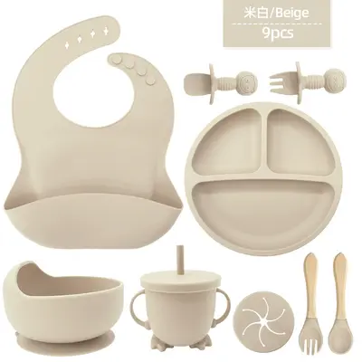 Baby Silicone Bib Suction Bowl Fork Spoon Feeding Set 6 Months+ - 13