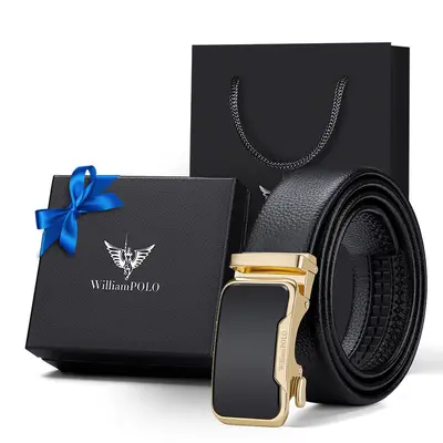 Emperor Paul men's belt top-grade genuine leather soft business simple alloy belt automatic buckle men's belt genuine - 10