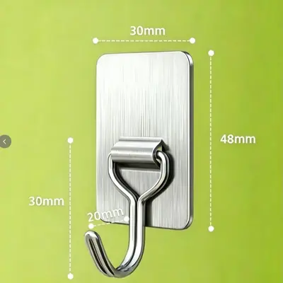 Adhesive Square Wall Hook, No-Drill, Rain-Resistant, Indoor and Outdoor - 8