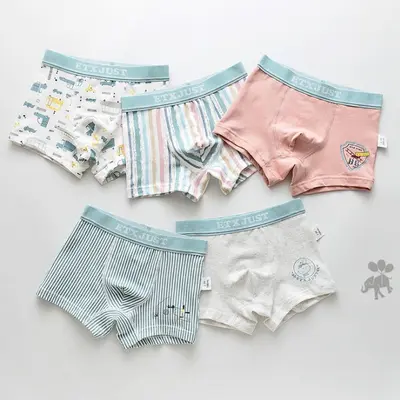 Erkek çocuk %95 pamuklu boxer, 5'li paket