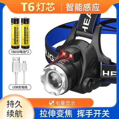 T6 Telescopic Zoom USB Rechargeable LED Headlamp, Long Runtime, for Fishing and Camping - 12