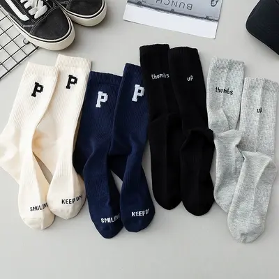 Damen Frühlings- und Herbst reine Baumwoll-Mittelpanther-Socken Mode-Letter-Basketball-Socken Baumwoll-Socken Herren Sport-Socken lange Socken Großhandel - 3