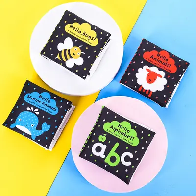 Baby Early Learning Cloth Book, Visual Stimulation for Newborns - 3