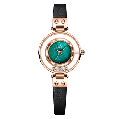 Rhinestone Quartz Women's Watch, rotating design, elegant style - 5