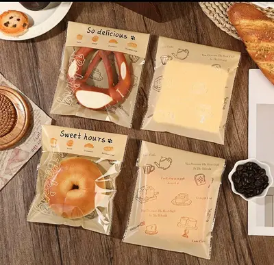 Resealable Bread Bags for Bagels, Toast and Donuts, Semi-Transparent, Self-Adhesive - 13