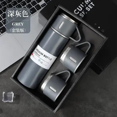 304不锈钢真空保温杯一杯三盖商务礼盒套装水杯礼品杯子印制logo - 9