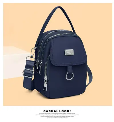 Nylon Women's Crossbody Bag with Multiple Compartments - 8