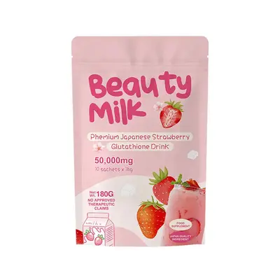 Lychee Flavored Collagen Powder, Strawberry Milkshake, High Protein - 6