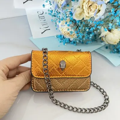 Kadın Kapitone Zincirli Mini Kare Çapraz Askılı Çanta - 9