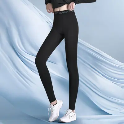健身裤女运动跑步速干紧身打底新款压缩大码裤子瑜伽高弹训练长裤 - 7