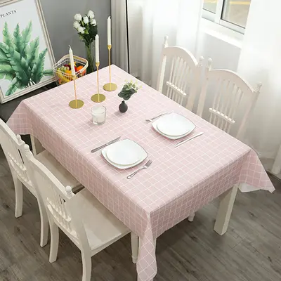 Waterproof PEVA Checkered Tablecloth, Oil-Resistant, Wipe-Clean - 12