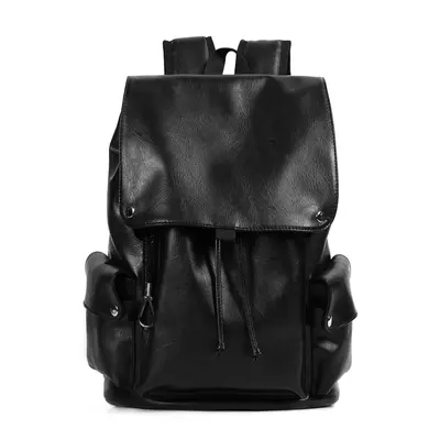 Men's Retro Backpack, PU Leather, Youth School Bag, 2026 Style - 8