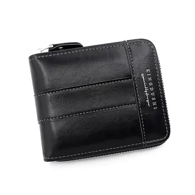Retro Men's Short Wallet with Chain, Multi-Card Slots and Coin Pocket - 5