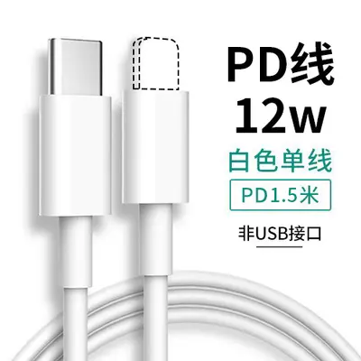 18W PD Fast Charging Head and Fast Charging Cable, Lightning Compatible - 12