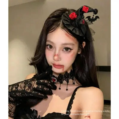 Halloween Pumpkin Hair Clip with Witch Hat - 10