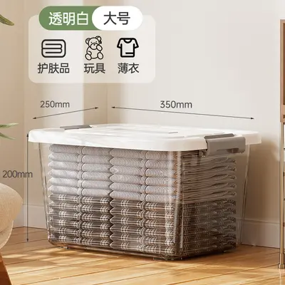 Z1280加厚透明收纳箱家用车用衣服收纳盒衣柜玩具零食整理箱 - 8