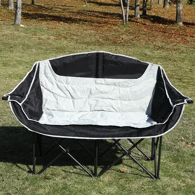 Two-Person Folding Camping Chair with Armrests