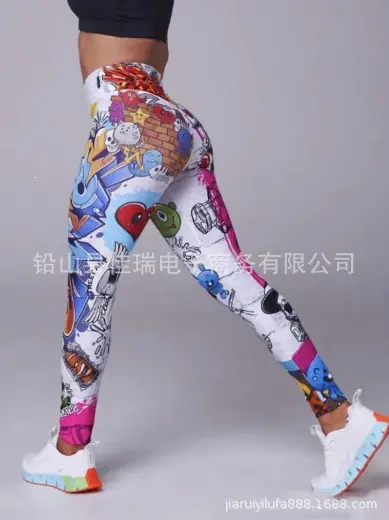 Digital Print Women's Yoga Pants, Spring Autumn Casual Style - 11