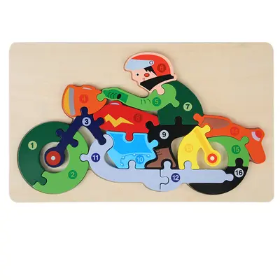 Wooden puzzle toy, shape matching, early education - 7