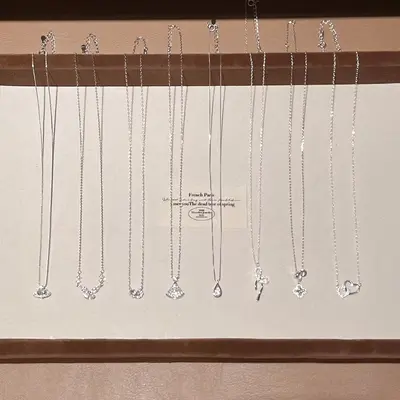 S999 gümüş kalp kolye, zirkon, çöpür zinciri, yaramaz stil tasarım