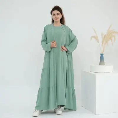 Loriya LR1018 Einfarbiges Kleid in Großen Größen, Zweiteiler-Set - 7