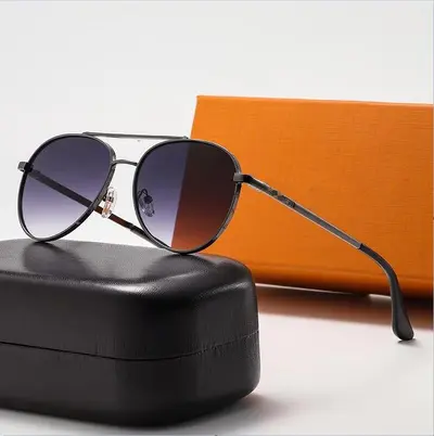 Unisex Metal Large-Frame Double-Bridge Frog Sunglasses - 5