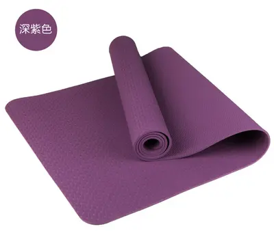 Yoga mat TPE, 183x80x0.6cm, monochrome, for beginners - 12