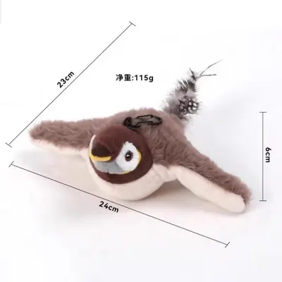 Electric Simulation Bird Cat Toy Self-Play Teaser Wand for Kittens - 9