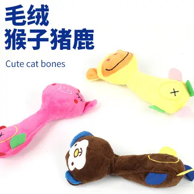 宠物玩具卡通可爱发声猴猪鹿毛绒啃咬磨牙益智狗玩具厂家直销批发