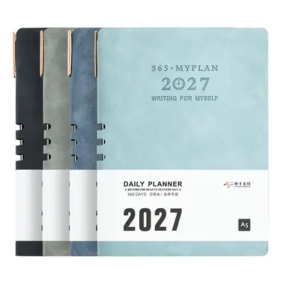 2027 Leather-Look Color-Changing Notebook, Office Meeting Notebook