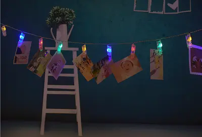 Üretici toptan fotoğraf klipsli pil ışıklı led yaratıcı küçük fener iç mekan kartpostal dekoratif ışık Noel ışığı - 8