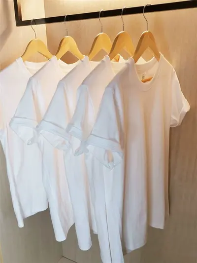 200 gr Japanese heavyweight pure cotton short sleeve unisex plain white men's blank t-shirt trend brand ins wholesale supply - 4